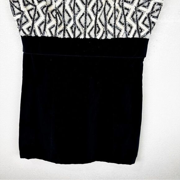 Dynasty Black Velvet Mini Dress Vintage 60s Beaded Sequin - Picture 3 of 14